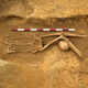 Some skulls were tucked under the legs.